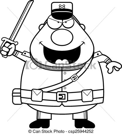 Clipart Vector Of Angry Cartoon Union Soldier   A Cartoon Illustration