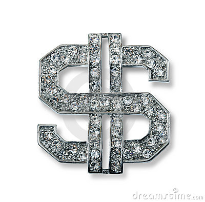 Diamond Studded Dollar Sign Bling Jewelry