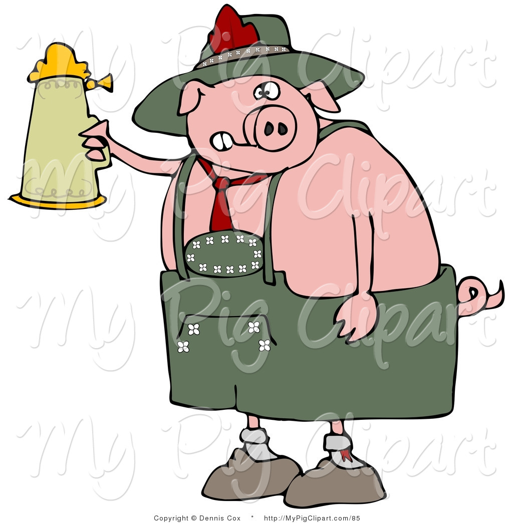 Drunk Fat Pig Drinking A Beer From A Setin At Oktoberfest Eros Pig Pig    