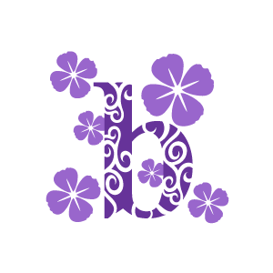 Graphic Design Of Flower Clipart   Purple Alphabet B With White    