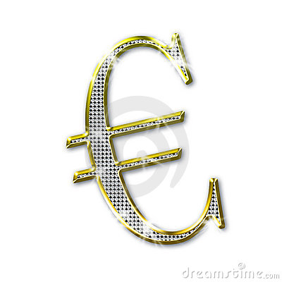 Illustration Of A Diamond Studded Euro Sign Bling Jewelry