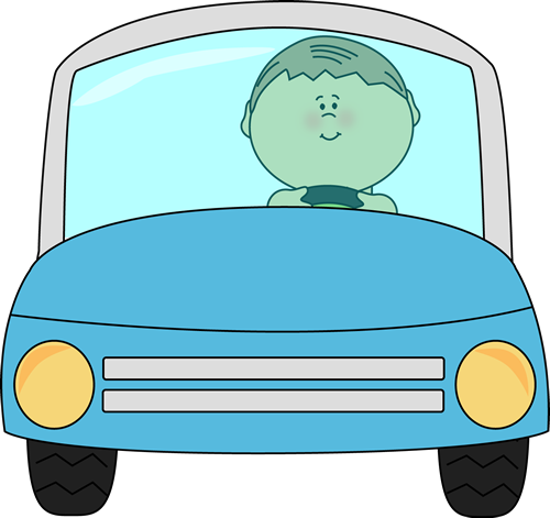 Kid Driving A Car Clip Art Image   Kid Driving A Blue Car
