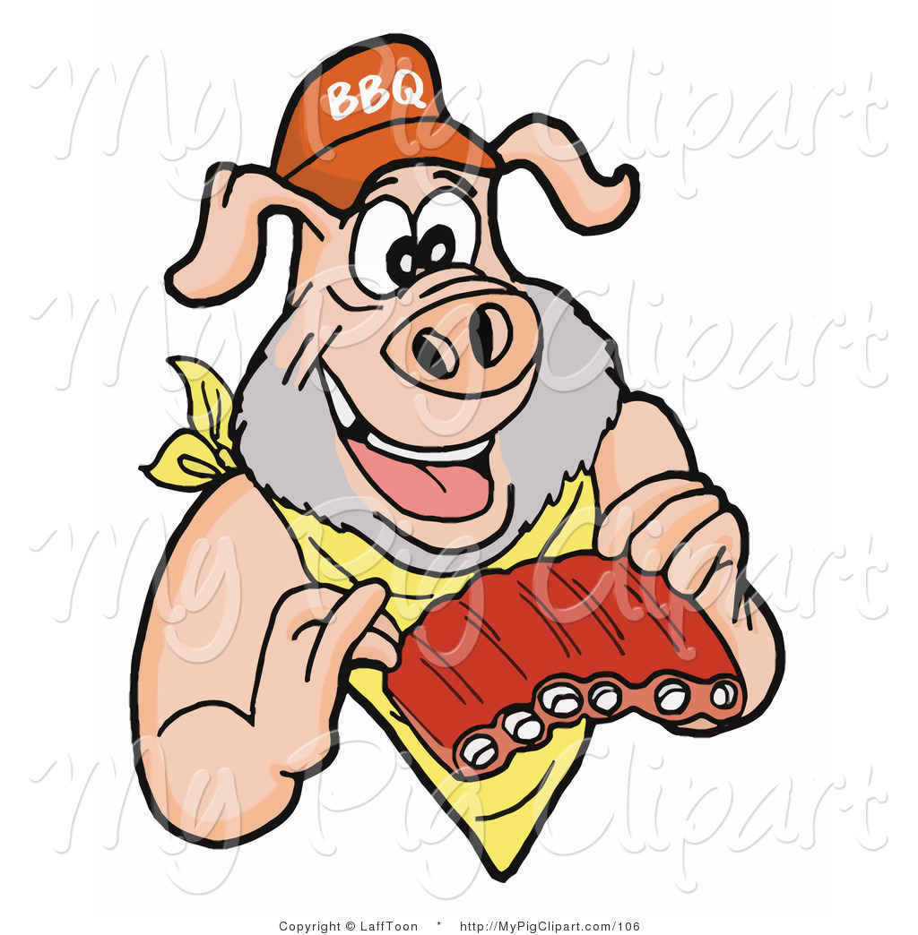 Larger Preview  Swine Clipart Of A Pig With A Scruffy Beard Wearing A    