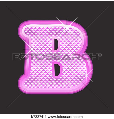 Letter Pink Bling Bling Girly