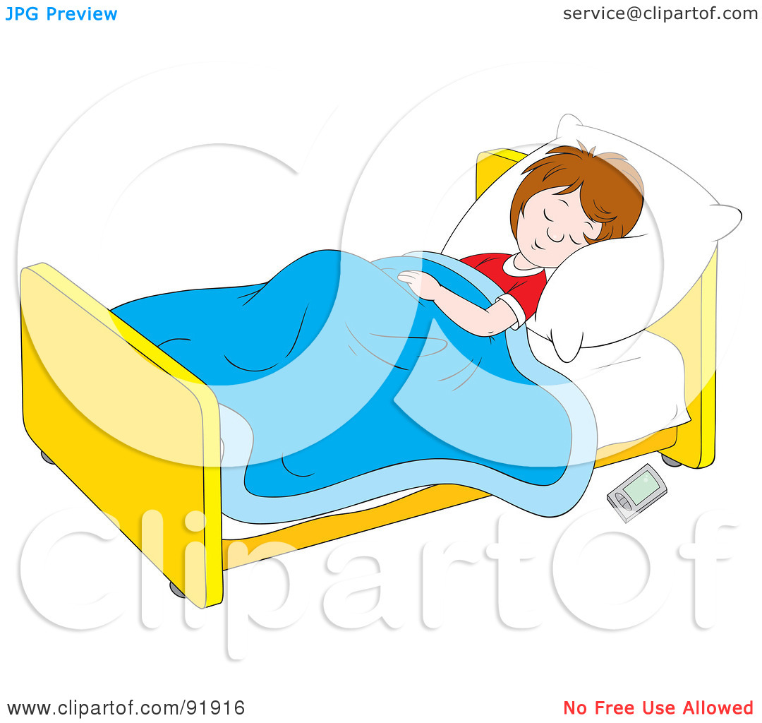 Name   Royalty Free Rf Clipart Illustration Of A Boy Sleeping In Bed
