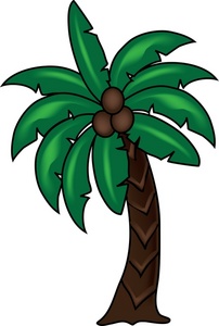 Palm Tree Clipart Image   Tropical Coconut Palm Tree Icon   Clipart
