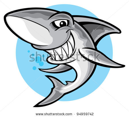 Picture Of A Shark Ready To Attack In A Vector Clip Art Illustration