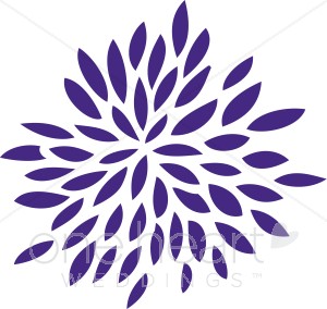 Purple Flower Burst Clipart   Flower Clipart