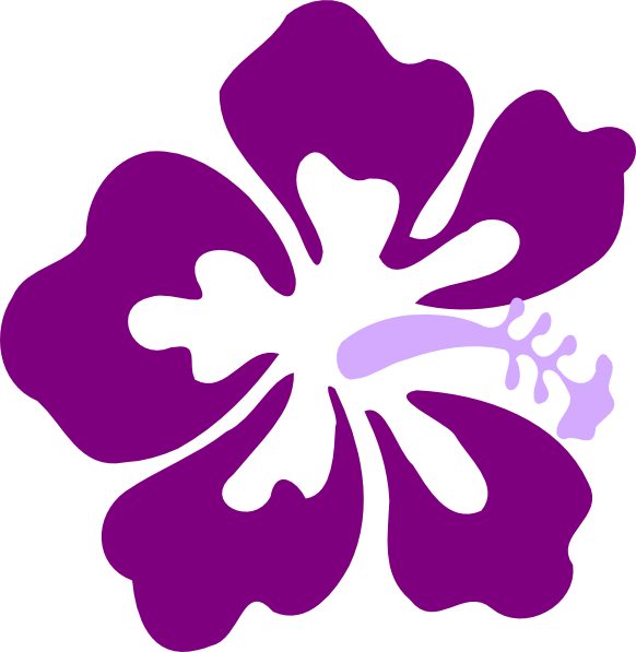 Purple Hibiscus2 Clip Art At Clker Com   Vector Clip Art Online