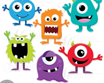 Silly Monsters Clip Art Digital Cli Part Instant Download Monster