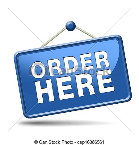 Stock Illustration Of Order Here Sign   Order Here On Online Internet