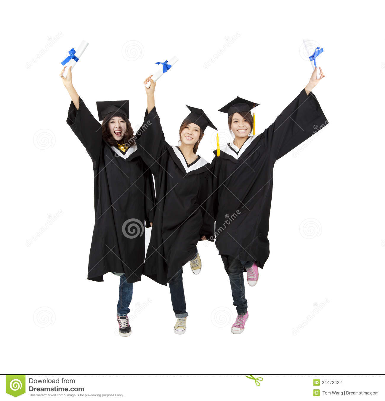 Three Happy Asian Graduation Student Stock Photography   Image    