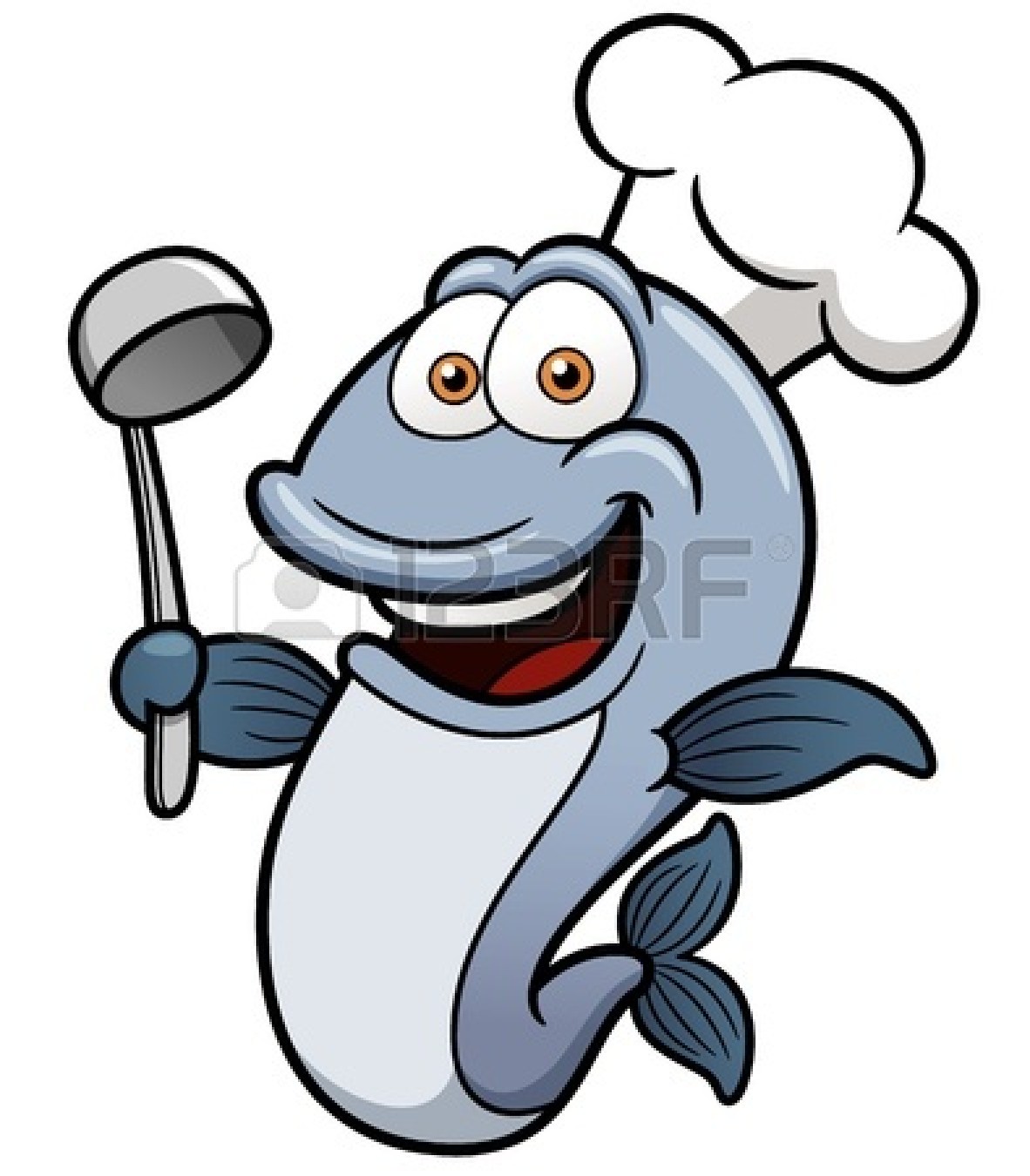 Tuna Fish Clip Art 19552765 Illustration Of Cartoon Chef Fish Holding