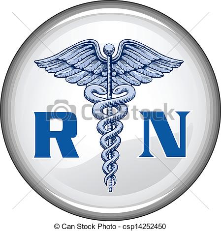 Vector   Registered Nurse Button   Stock Illustration Royalty Free