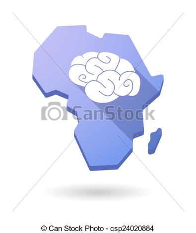 Africa Continent Map Icon With A Brain   Csp24020884