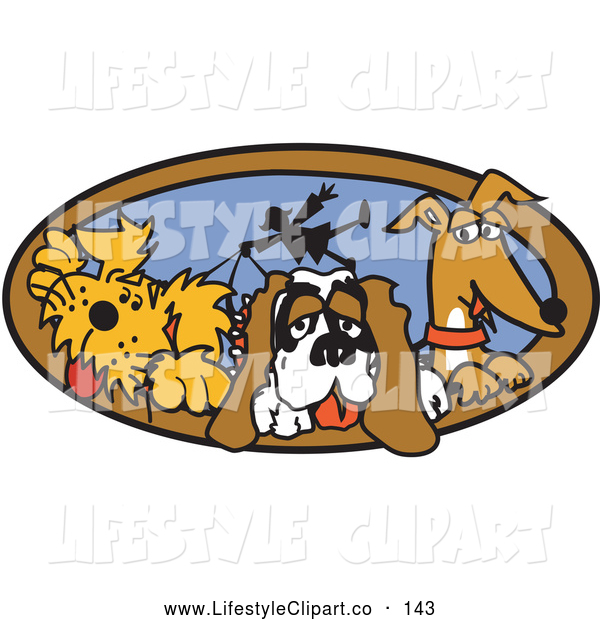 Art Of Three Dogs Taking Their Dog Walker For A Very Fast Walk Clipart