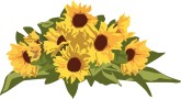 Cake Clipart Sunflower With Unique Red Leaves Three Sunflowers Clipart