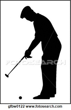 Clipart   Golfer Silhouette  Fotosearch   Search Clipart Illustration