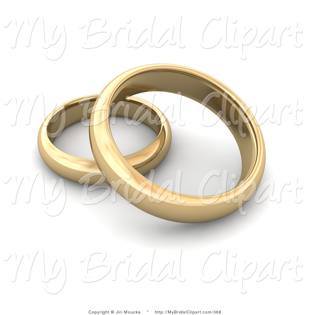Clipart Of Two Golden Wedding Or Engagement Rings By Jiri Moucka