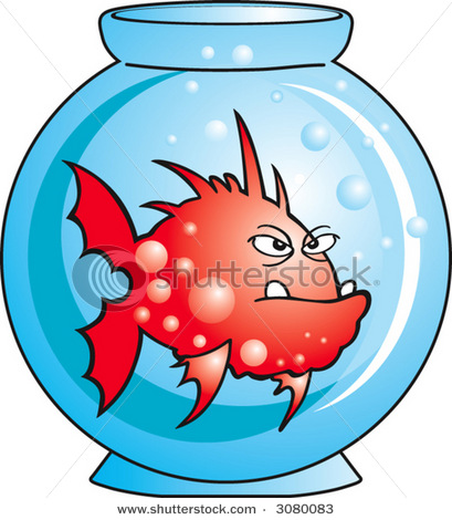 Fish In A Very Small Fishbowl As Shown In This Clip Art Illustration