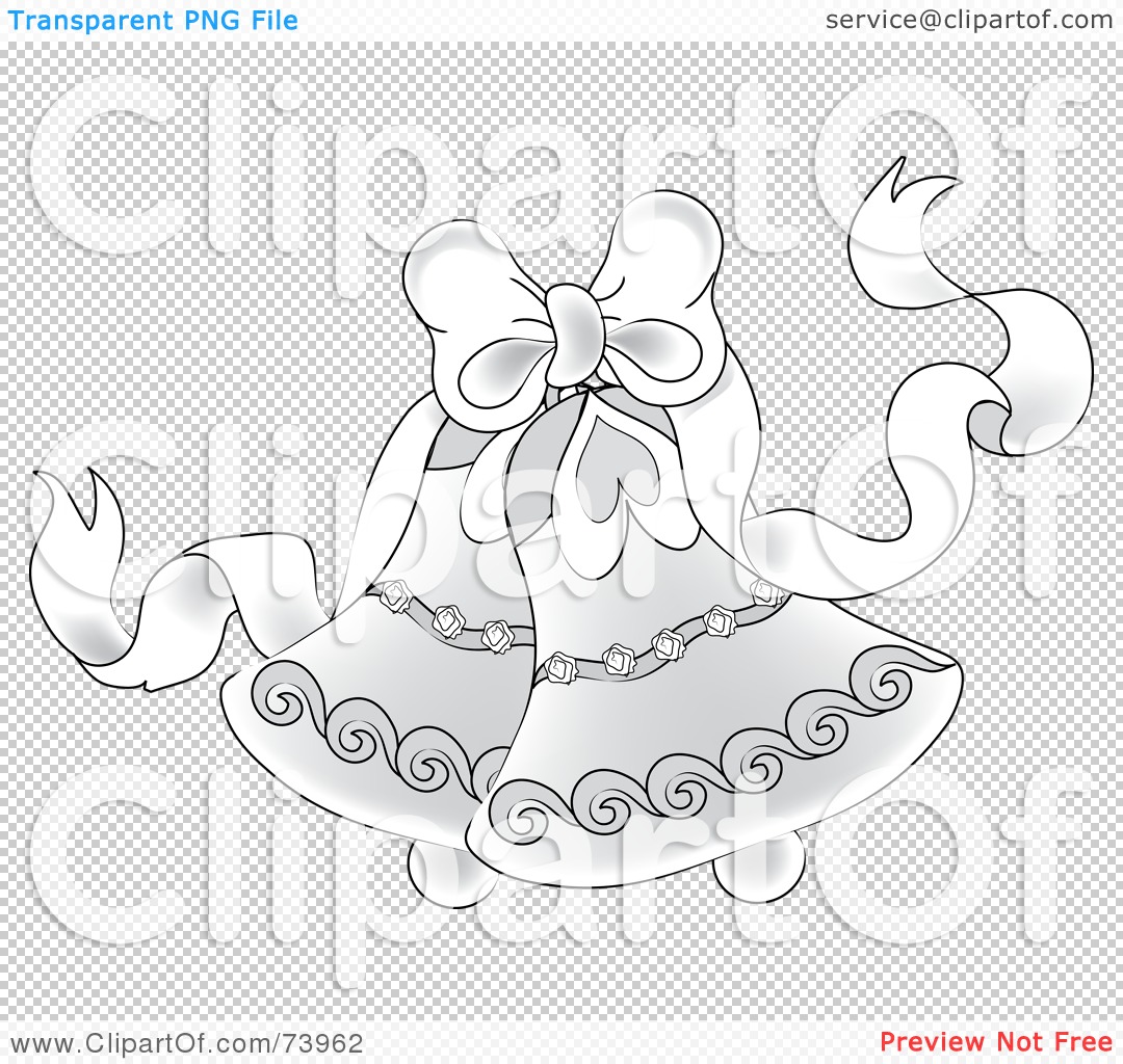 Free  Rf  Clipart Illustration Of A White Bow With Elegant Wedding