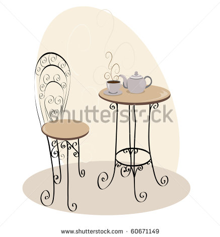 French Cafe Table Stock Vector Illustration 60671149   Shutterstock