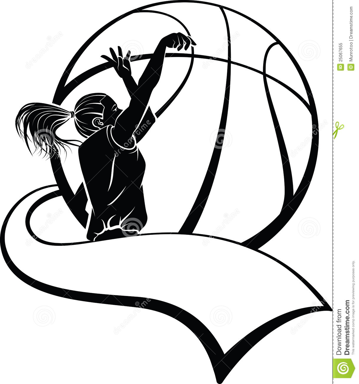 Girl Basketball Shooter With Pennant Royalty Free Stock Photo   Image