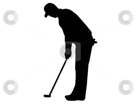 Golfer Stock Vector Clipart Golfer Silhouette Isolated On White By