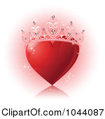 Illustration Of A Sparkly Red Heart With A Princess Crown By Pushkin