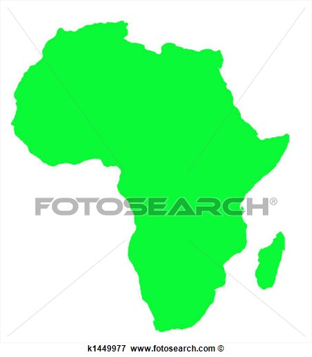 Outline Map Of Africa Continent In Green K1449977   Search Eps Clipart    