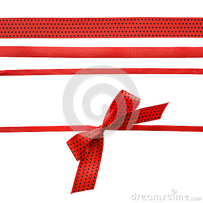 Red And Black Polka Dot Ribbon With Bow Stock Images   Image  34019534