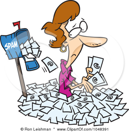 Rf Clip Art Illustration Of A Cartoon Woman In Spam Mail By A Mailbox