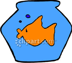 Simple Fish In Fishbowl   Royalty Free Clipart Picture