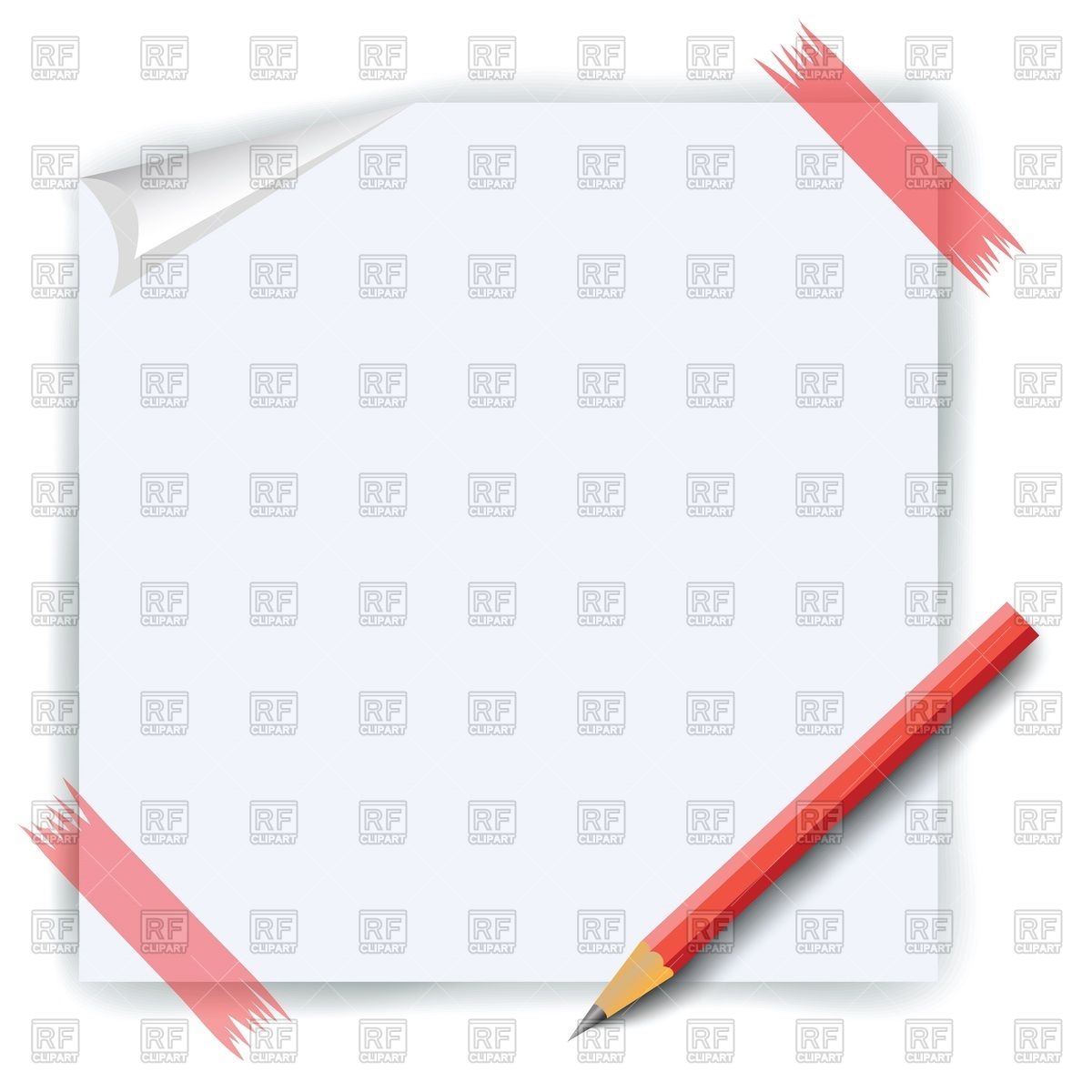     Sticky Tape And Pencil 39849 Download Royalty Free Vector Clipart