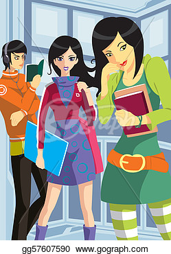 Stock Illustration   College Teenagers  Clipart Illustrations