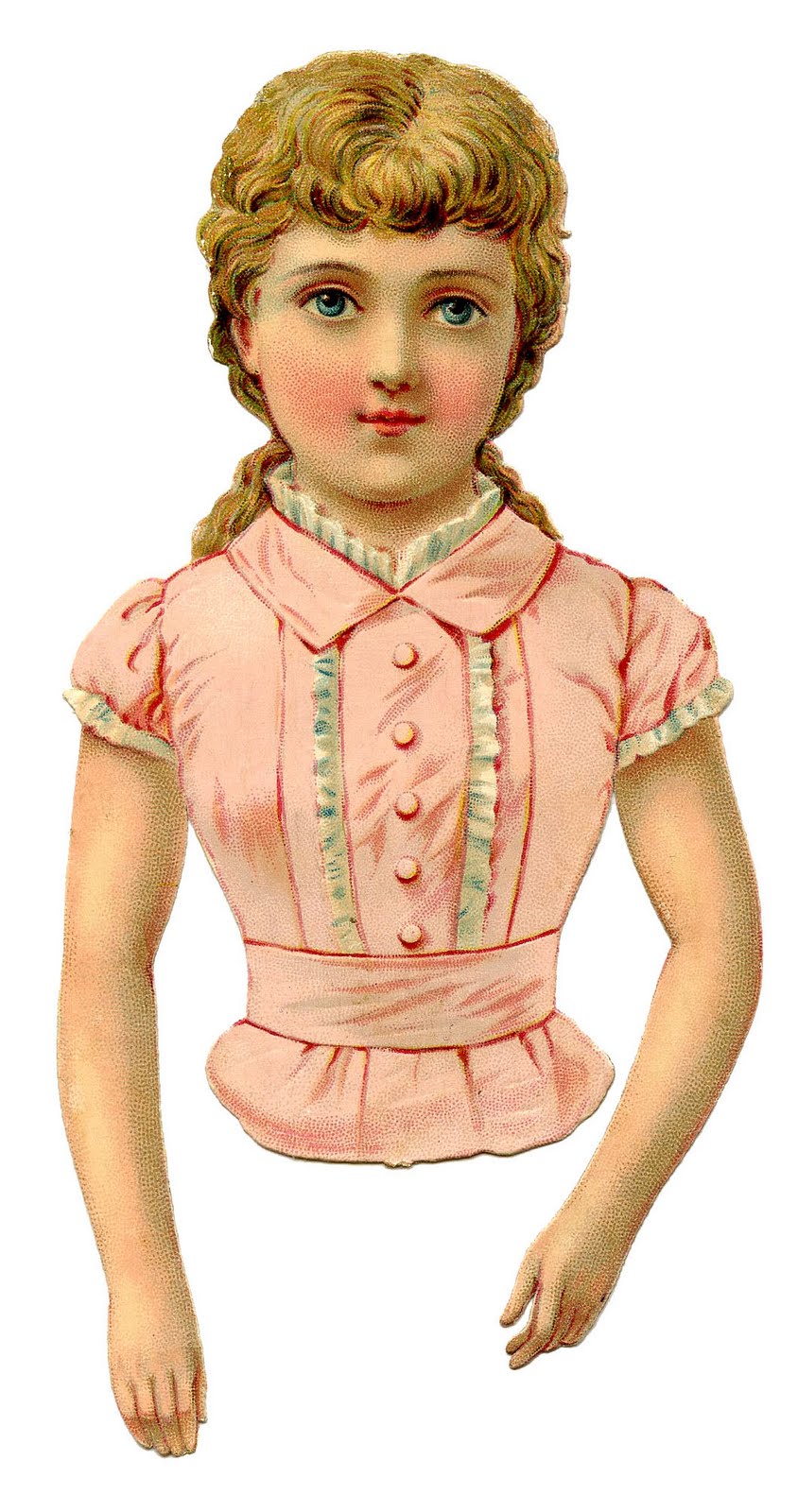 Victorian Clip Art   Pretty Pink Scrap Girl Or Paper Doll   The