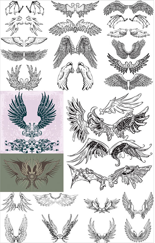 Wings Vector Clipart Nice Free Vector Set Of Wings Clipart In Eps    