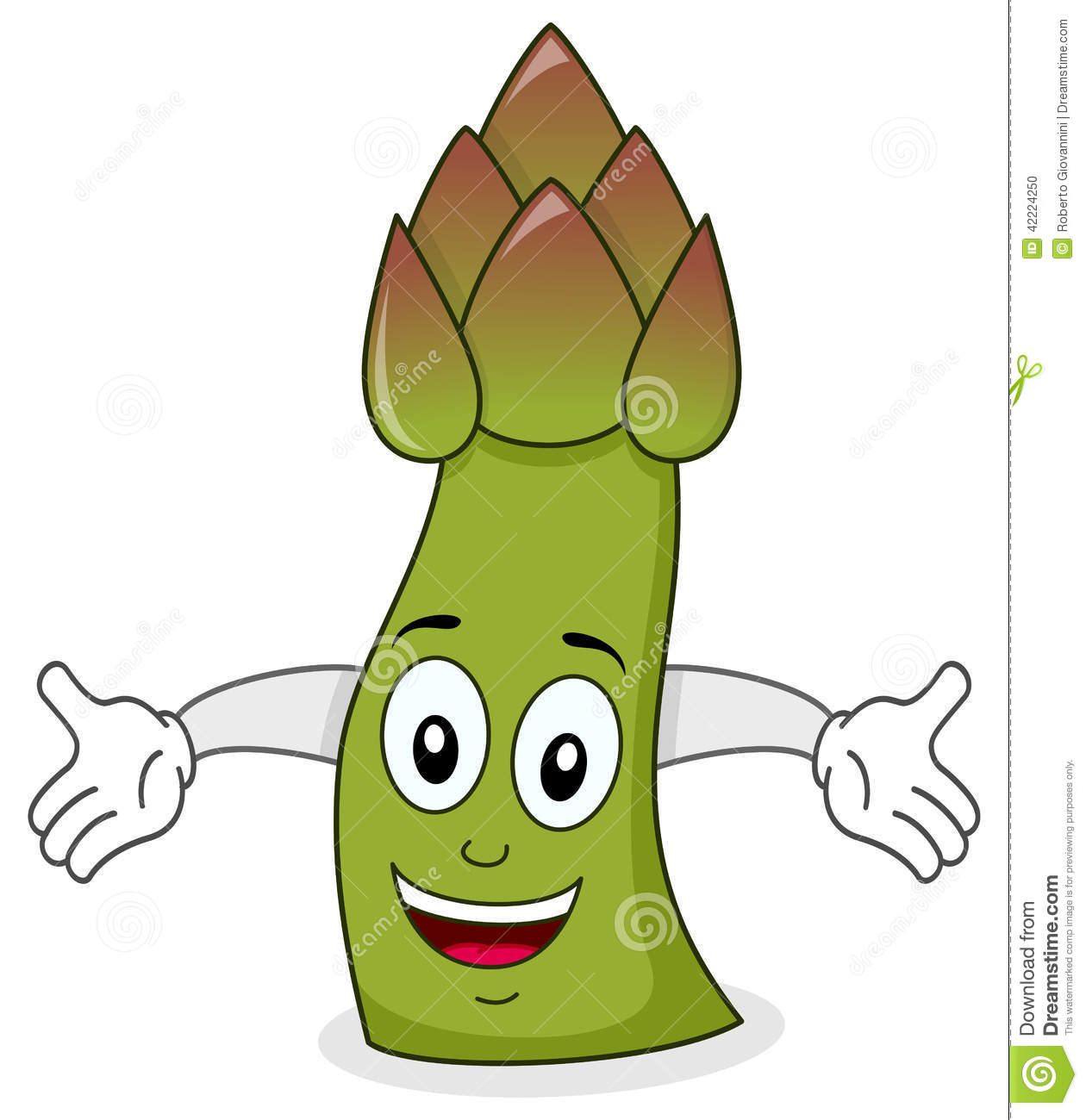 Cheerful Asparagus Cartoon Character Stock Vector   Image  42224250