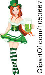 Clip Art Illustration Of A Sexy St Patricks Day Pinup Girl Holding