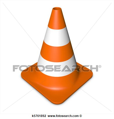 Clip Art   Traffic Cone   Orange  Fotosearch   Search Clipart