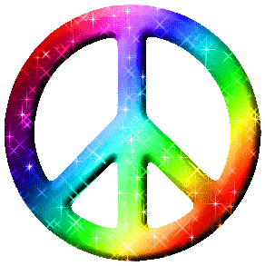 Com Comments Glitter Graphics Rainbow Glittered Peace Sign Gif
