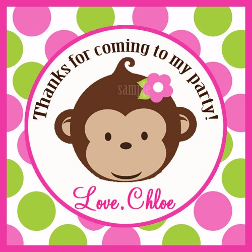 Mod Monkey Girl Invitation Printable   Mod Monkey Birthday Or Baby