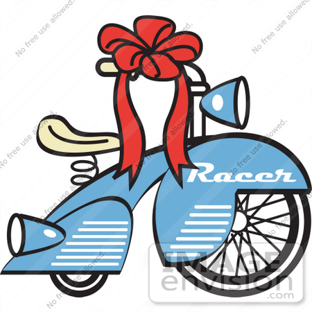 Royalty Free Cartoon Clip Art Brand New Blue Racer Tricycle Bike