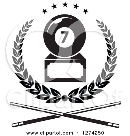 Seven Ball Trophy In A Wreath With By Seamartini Graphics Clipart