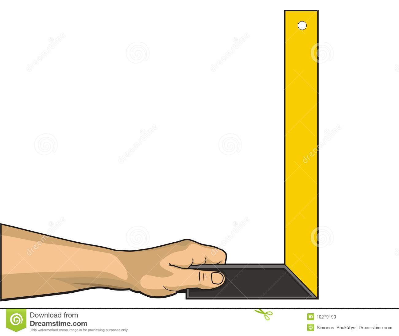 Vector Illustration  Human Hand Holding Edge Iron Tool