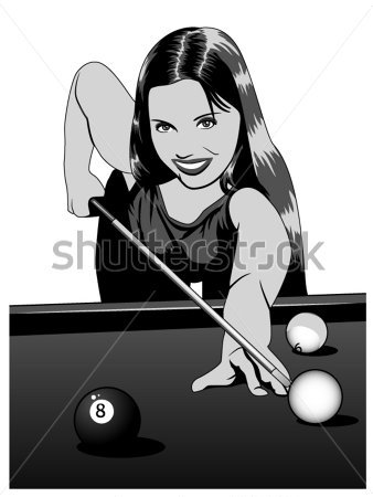 Vector Illustration Of A Pretty Pool Player Clip Arts   Clipartlogo