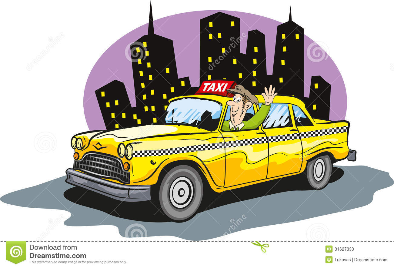 Vector Illustration Of Taxi Cab Driver