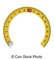 Yellow Measuring Tape In The Shape Of A Horseshoe Vector Illustration
