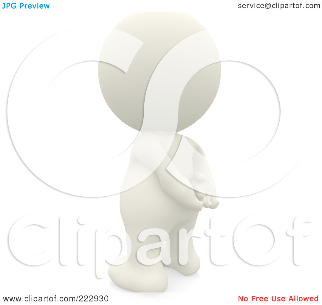     3d Teeny Person Stretching With His Hands Behind His Back By Andresr