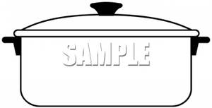 An Outlined Pot And Lid   Royalty Free Clipart Picture